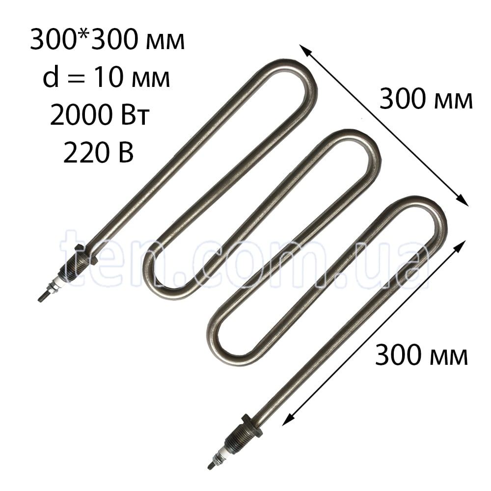 ТЕН для сауни 300 * 300 мм, діаметр 10 мм, 2000 Вт, 220 В